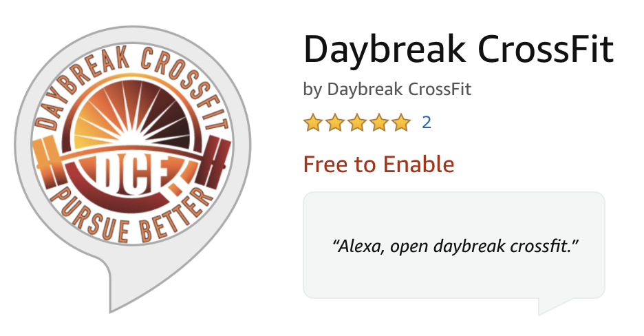 Alexa Skill for Daybreak CrossFit